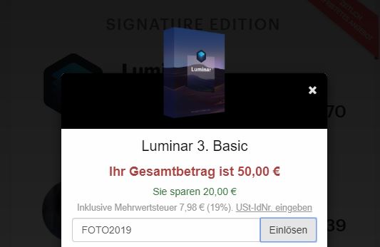 Luminar Rabattcode Gutscheincode sparen