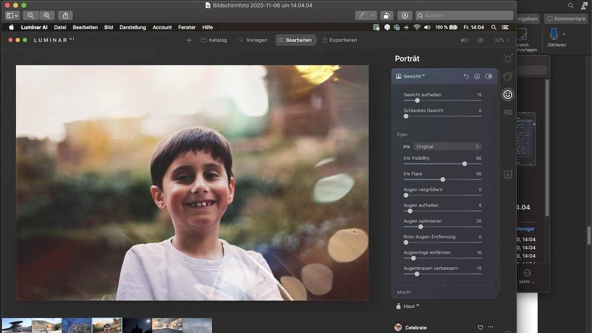 Skylum Luminar AI Portät Funktionen